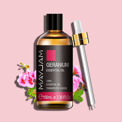 Geranium Pure Natural Essential Oils for Relief Migraine Massage