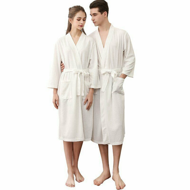 Women Men Bath Robe Waffle Shower