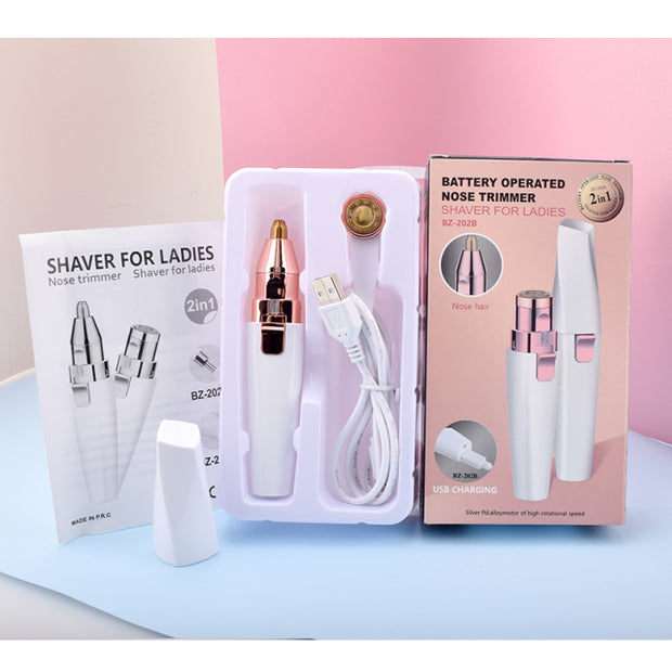 Portable 2 IN 1 Female Electric Eyebrow Epilator And Lipstick