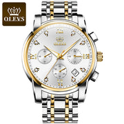 OLEVS Luxury Quartz Waterproof Stainless Steel Watch For Men